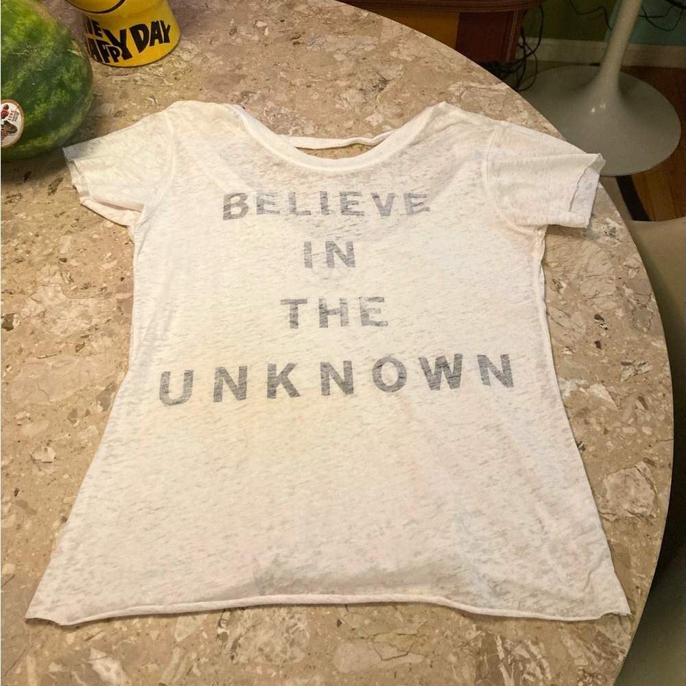 Urban Outfitters Ooen Back Sheer White Tee